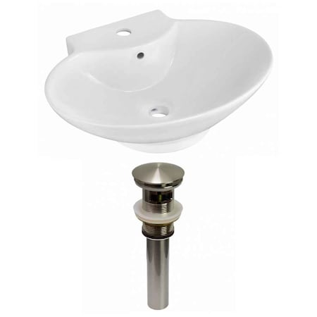 American Imaginations 22.75-in. W Above Counter White Vessel Set For 1 Hole Center Faucet AI-31031